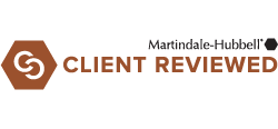 Martindale-Hubbell Client Reviewed logo.