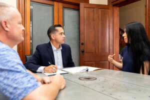 John Torgenson in the middle of a conversation with a Client.