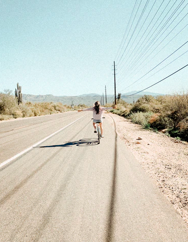 Woman riding bicycle